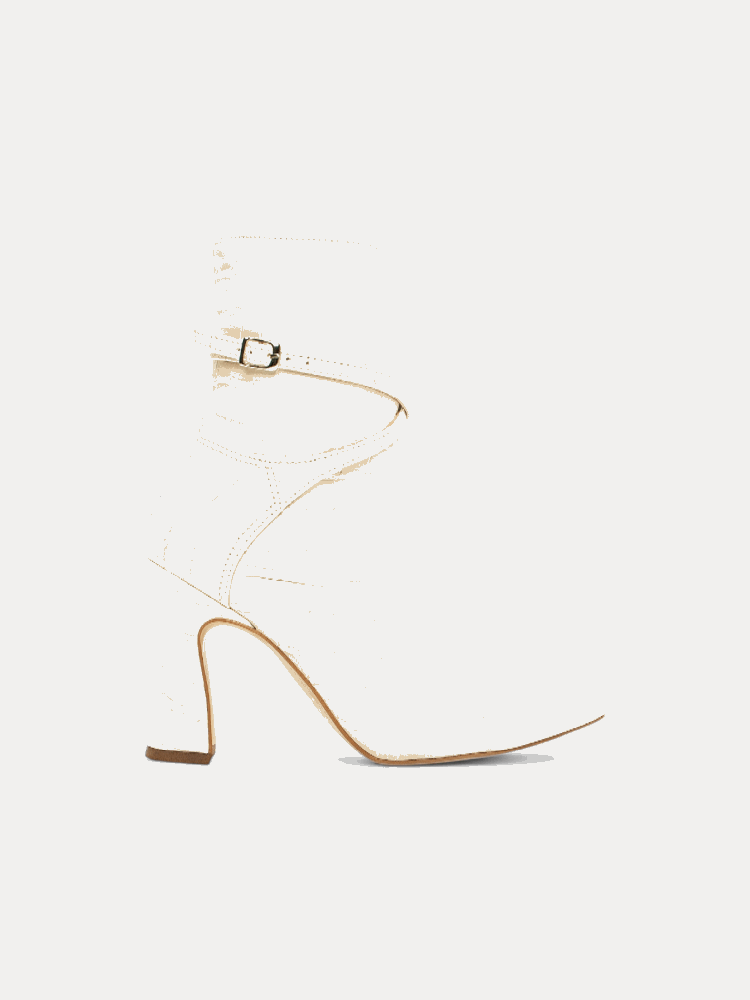 Bota Salto Grosso Cano Médio Bico Fino Croco Com Fivela