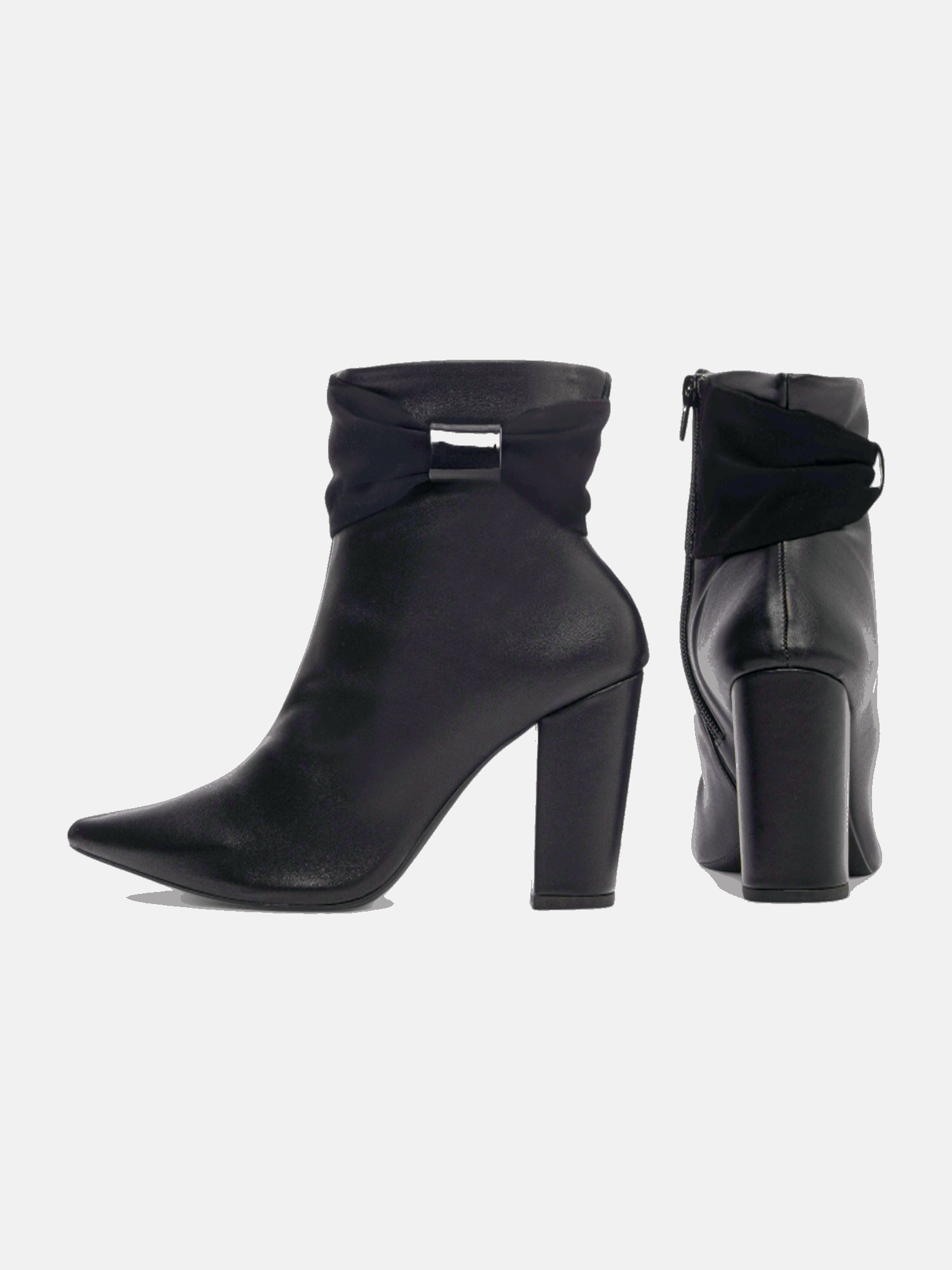 Bota Napa Salto Grosso Bico Fino com Laço Onça