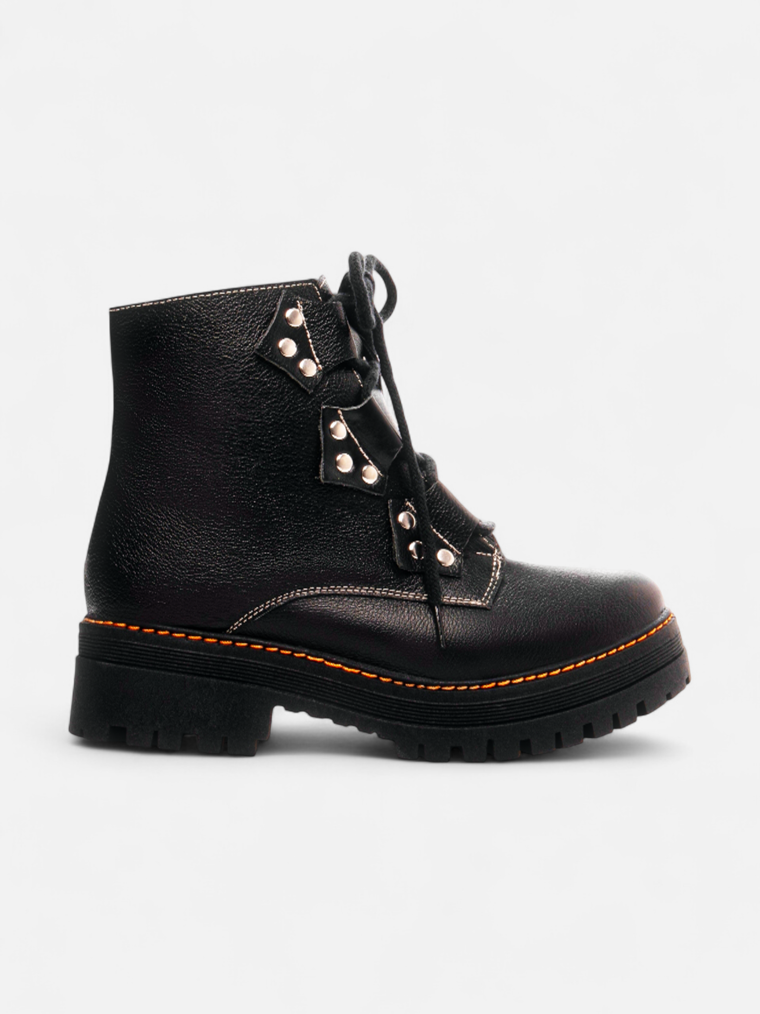 Bota Coturno Couro Sola Tratorada