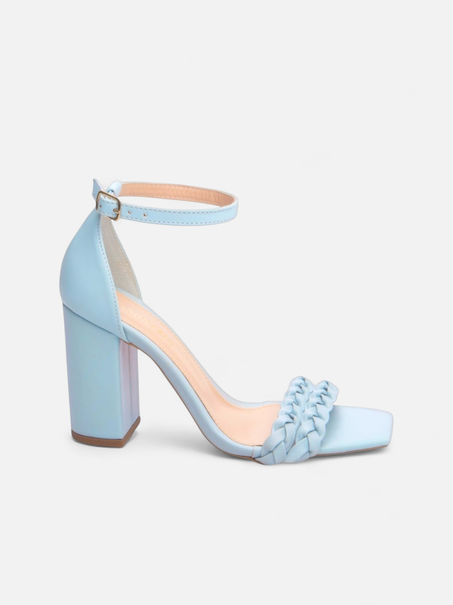 Sandália Salto Napa com Fivela de Metal