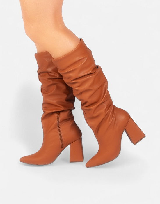 Bota Napa Franzida Cano Alto Salto Bloco