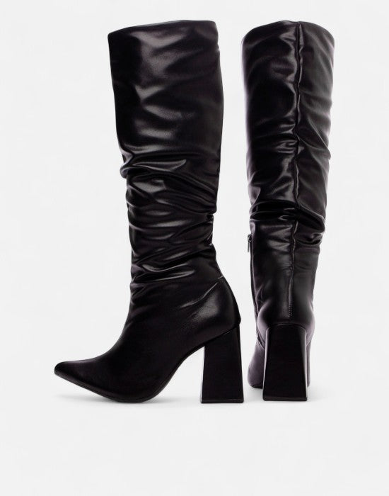 Bota Napa Franzida Cano Alto Salto Bloco