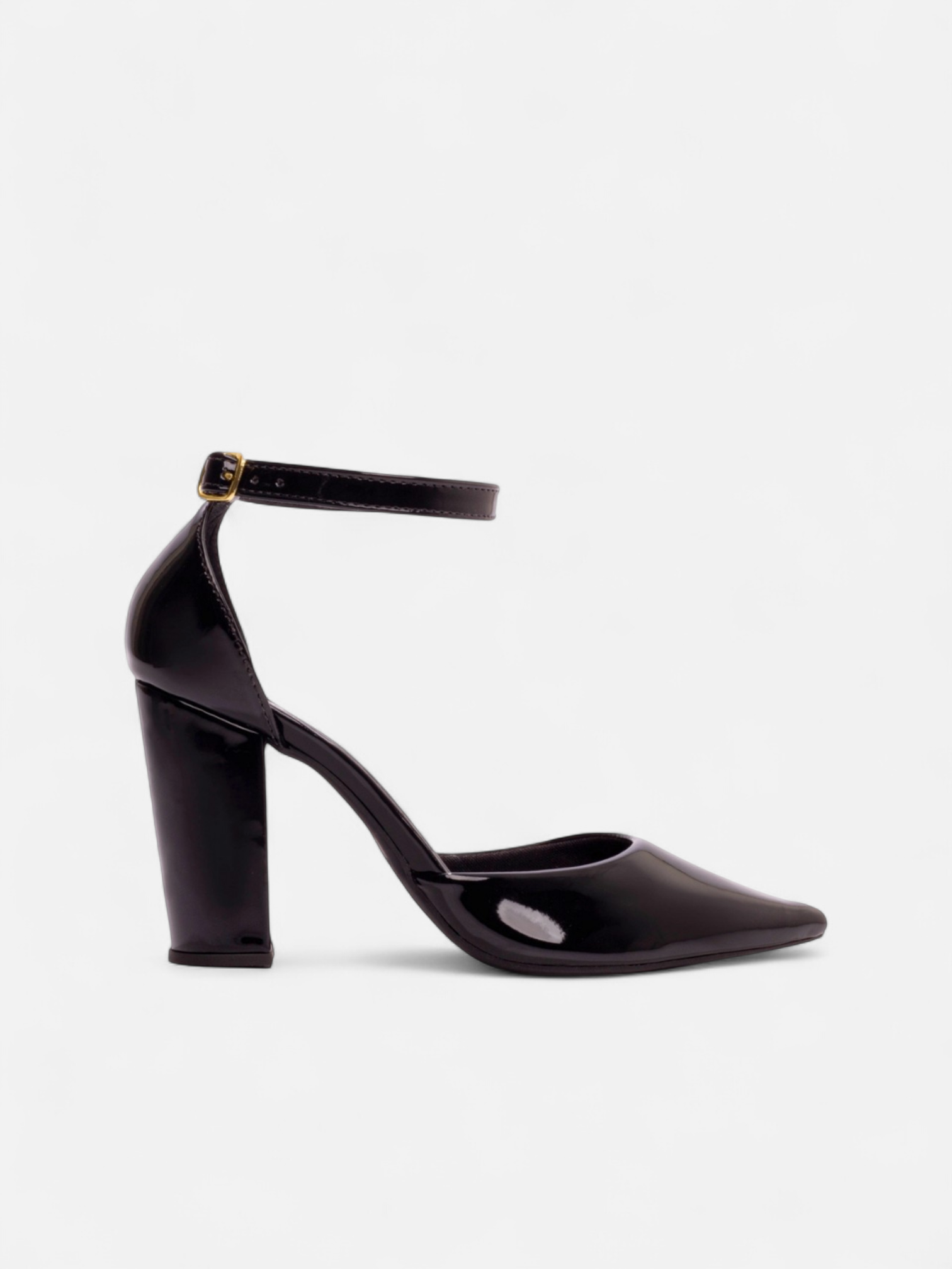 Scarpin Verniz Caramelo com Fivela Dourada