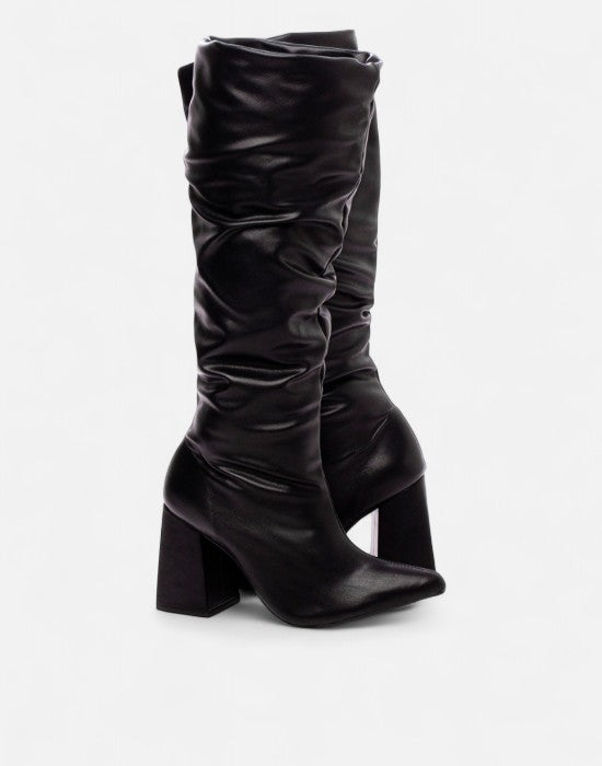 Bota Napa Franzida Cano Alto Salto Bloco