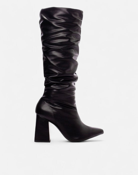 Bota Napa Franzida Cano Alto Salto Bloco