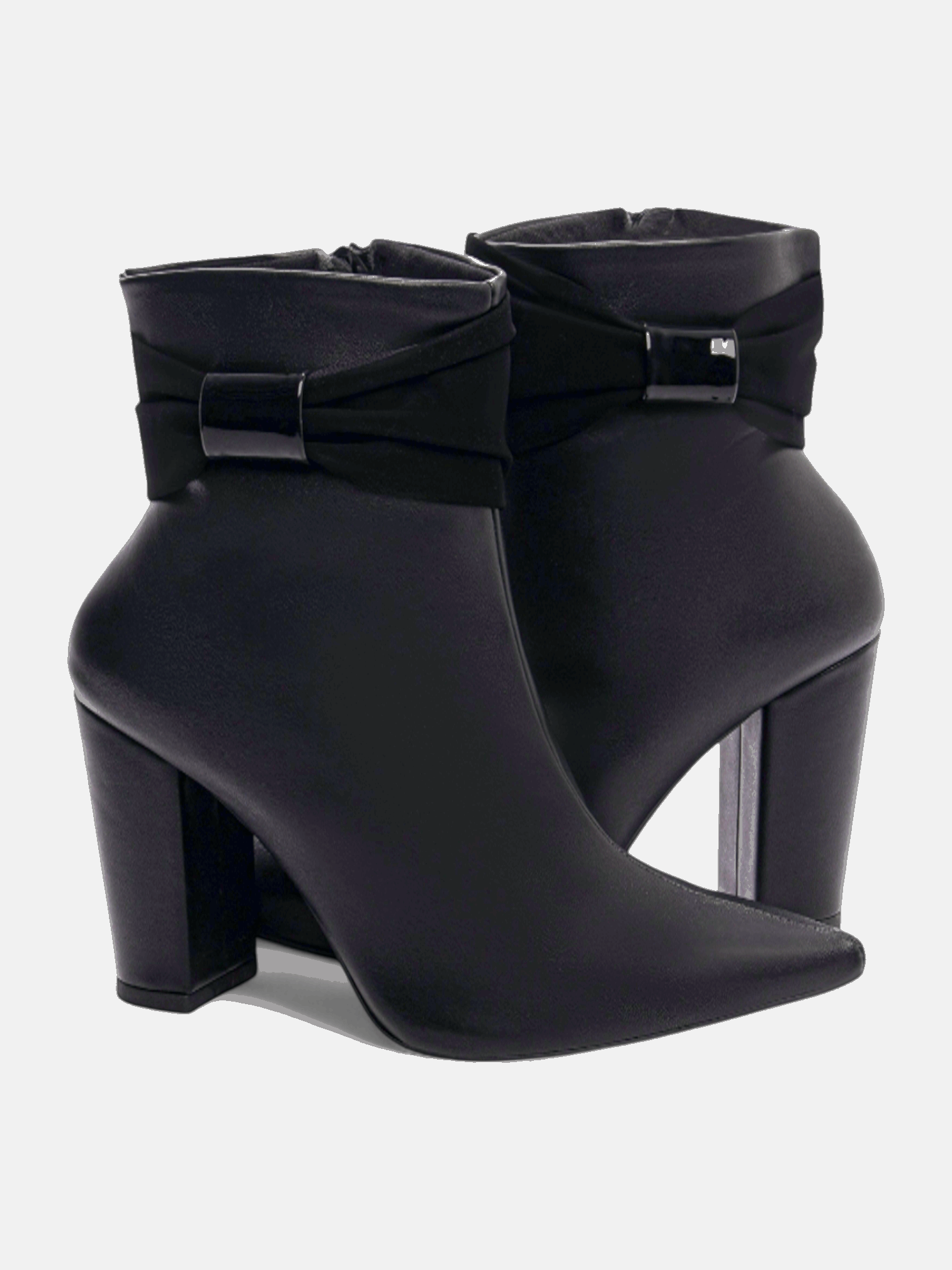 Bota Napa Salto Grosso Bico Fino com Laço Onça