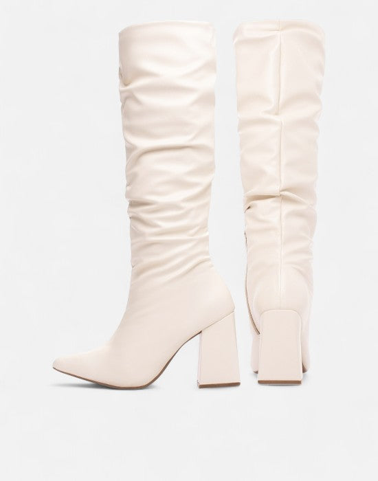 Bota Napa Franzida Cano Alto Salto Bloco