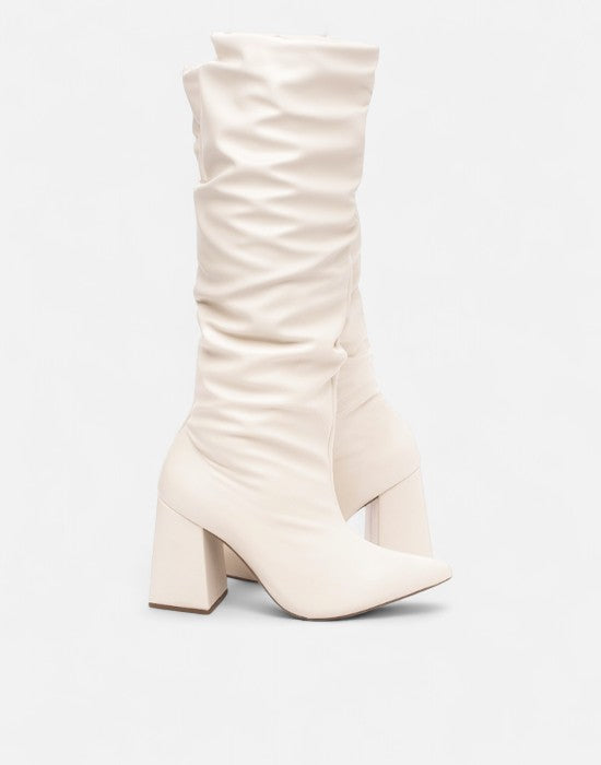 Bota Napa Franzida Cano Alto Salto Bloco