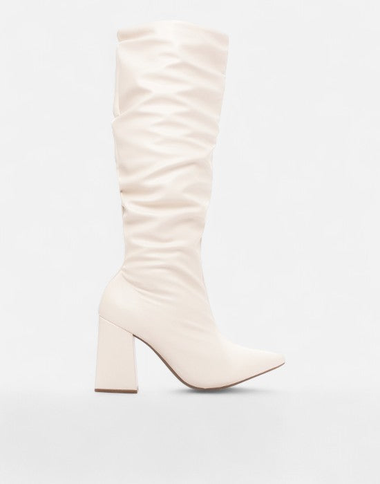 Bota Napa Franzida Cano Alto Salto Bloco