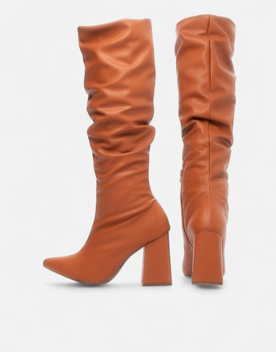 Bota Napa Franzida Cano Alto Salto Bloco