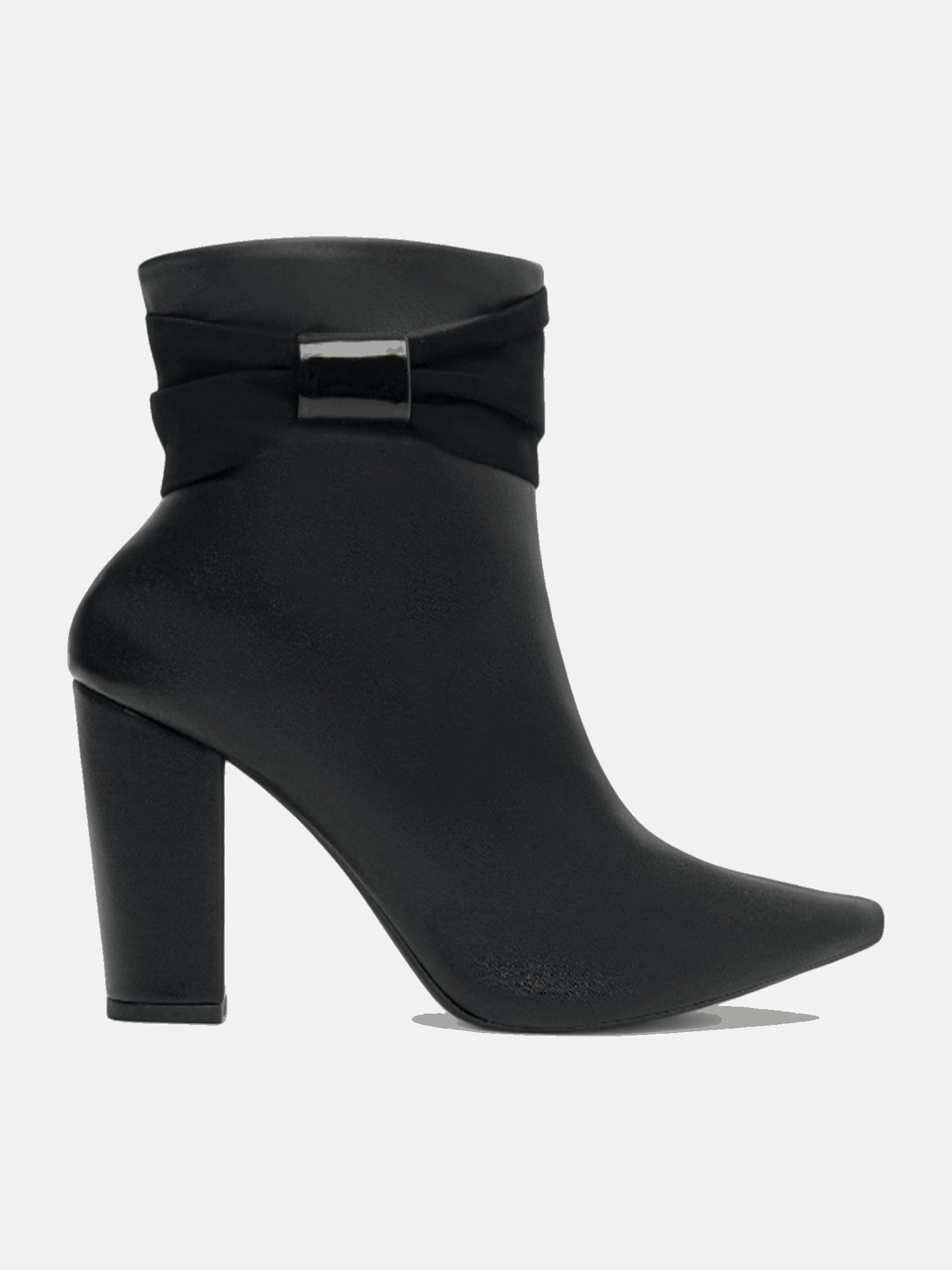 Bota Napa Salto Grosso Bico Fino com Laço Onça