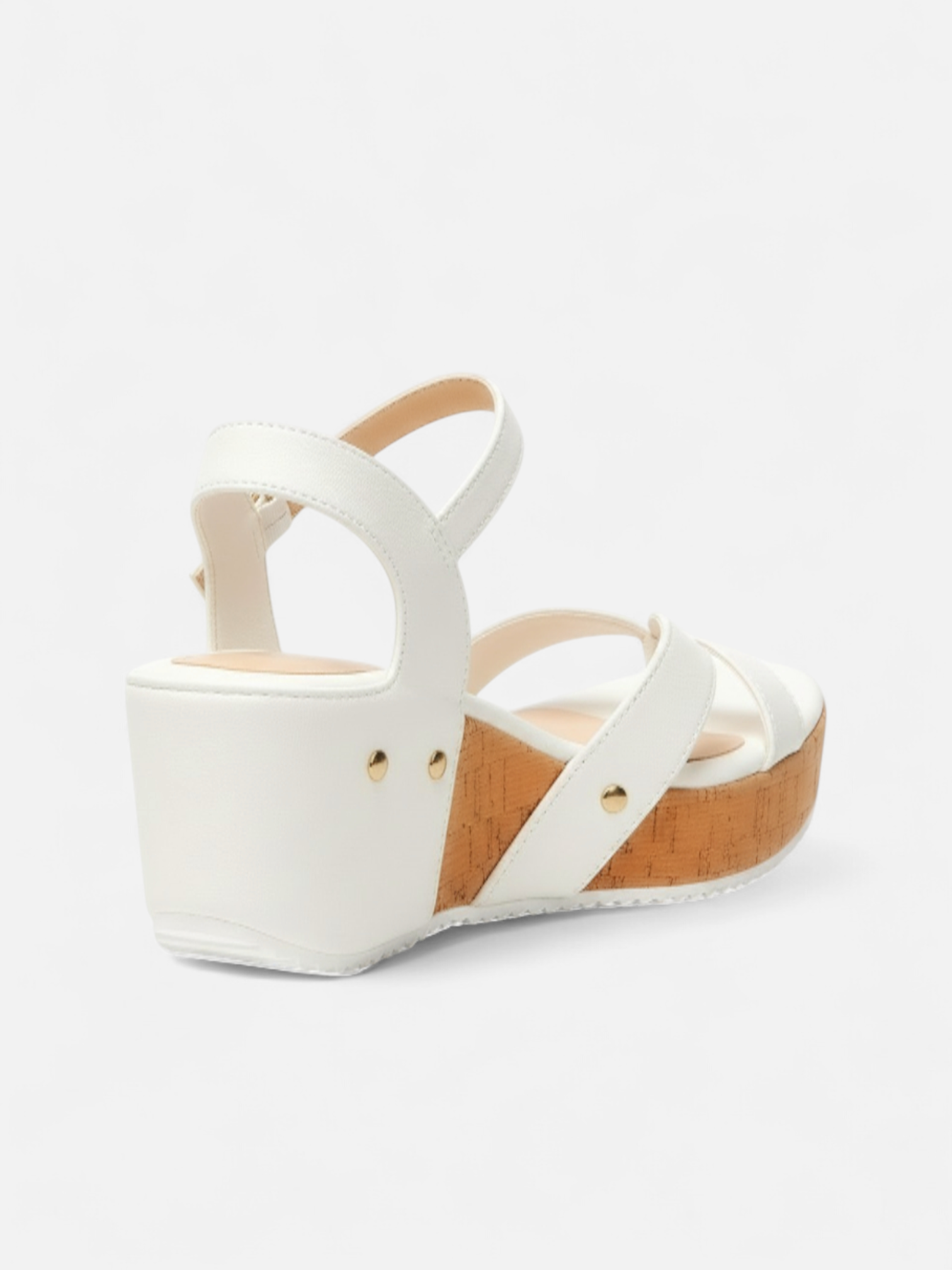 Sandália Anabela Plataforma Tira Dedo Cortiça