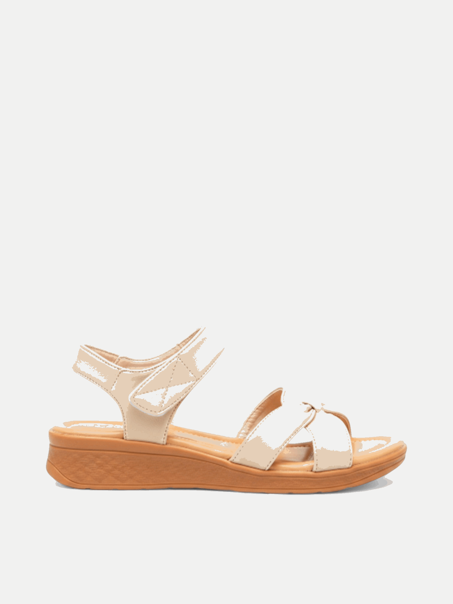 Sandália Plataforma Confort Damasco Tira Couro