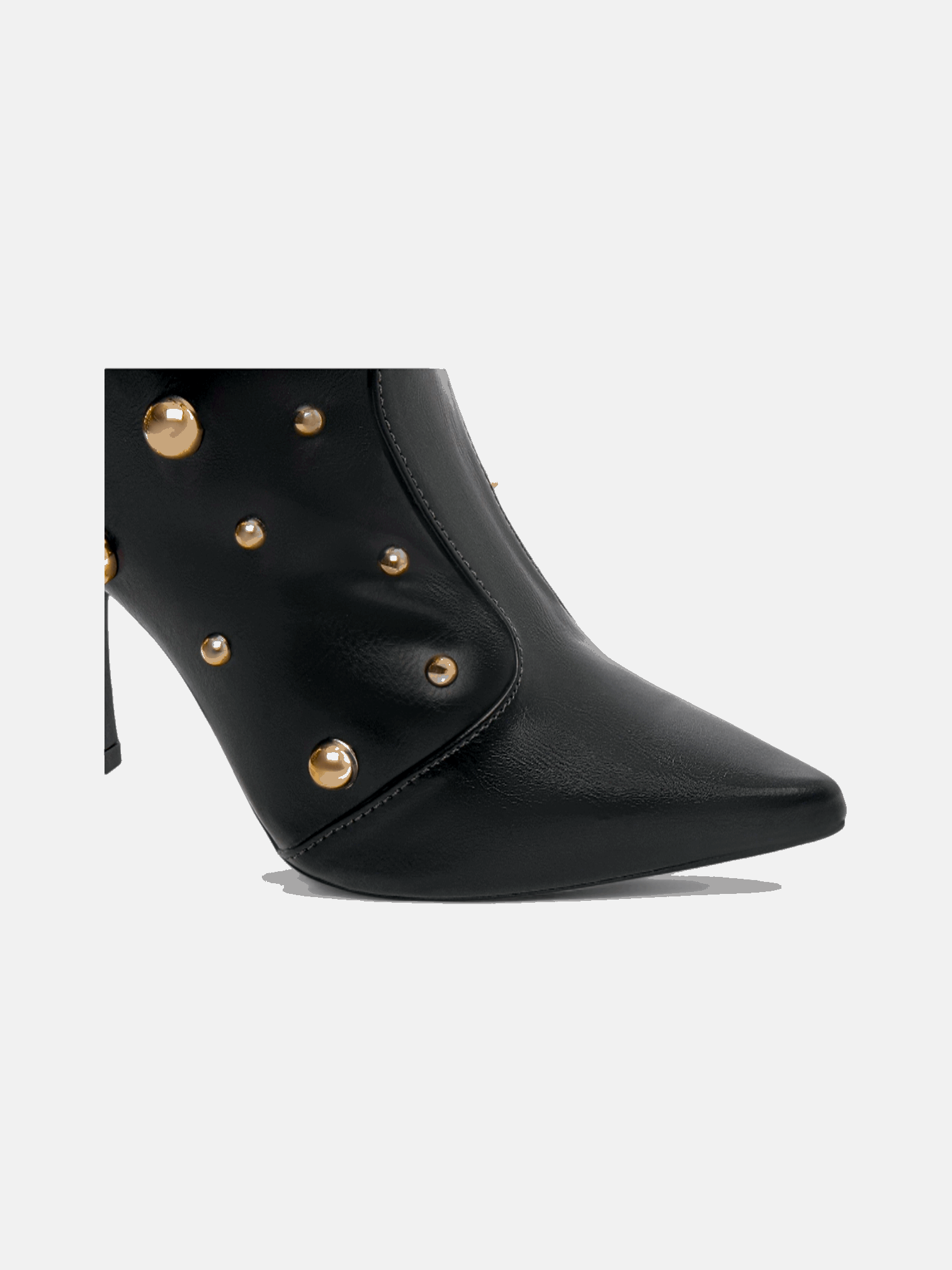 Bota Salto Fino Bico Fino com Apliques Metalizados