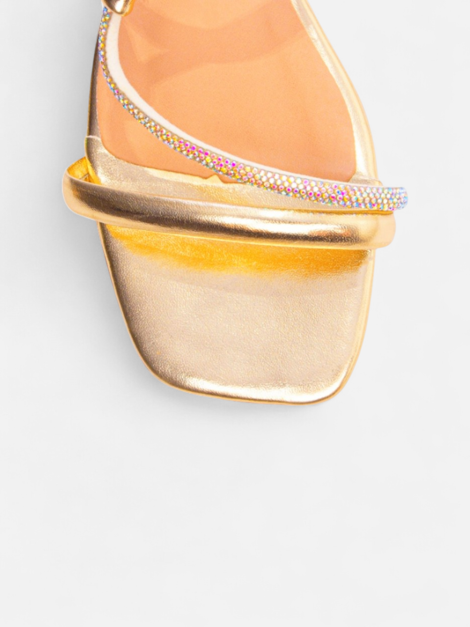 Sandália Salto Baixo com Manta de Strass Grafite