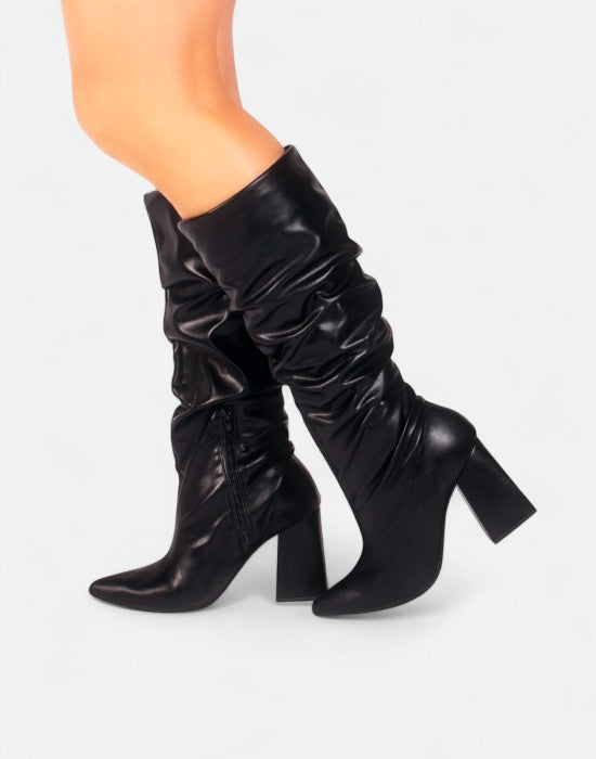 Bota Napa Franzida Cano Alto Salto Bloco