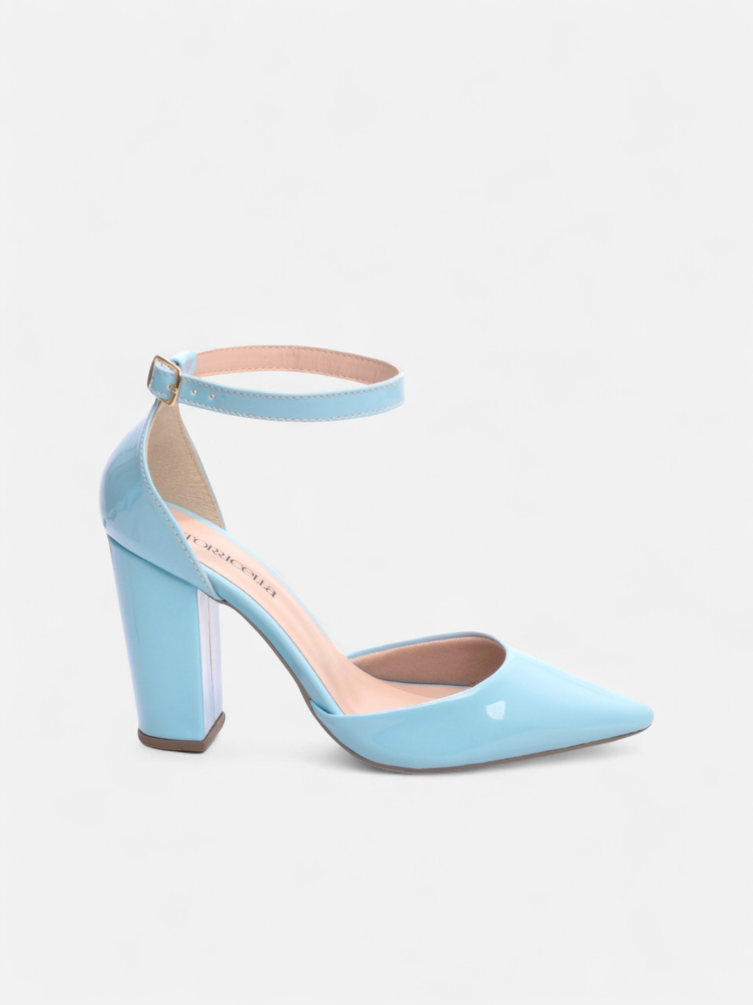 Scarpin Verniz Caramelo com Fivela Dourada