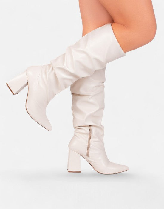 Bota Napa Franzida Cano Alto Salto Bloco