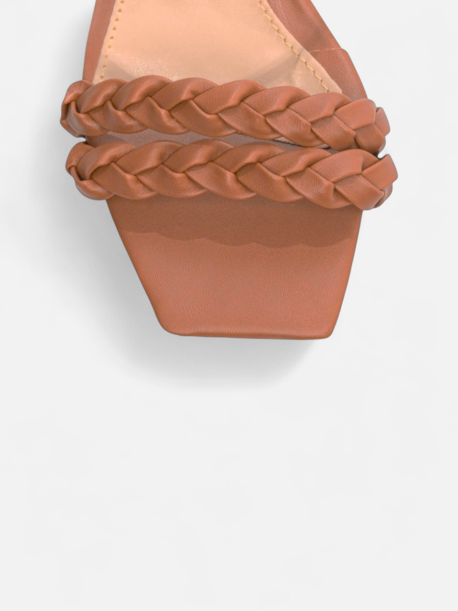 Sandália Salto Grosso Napa Caramelo