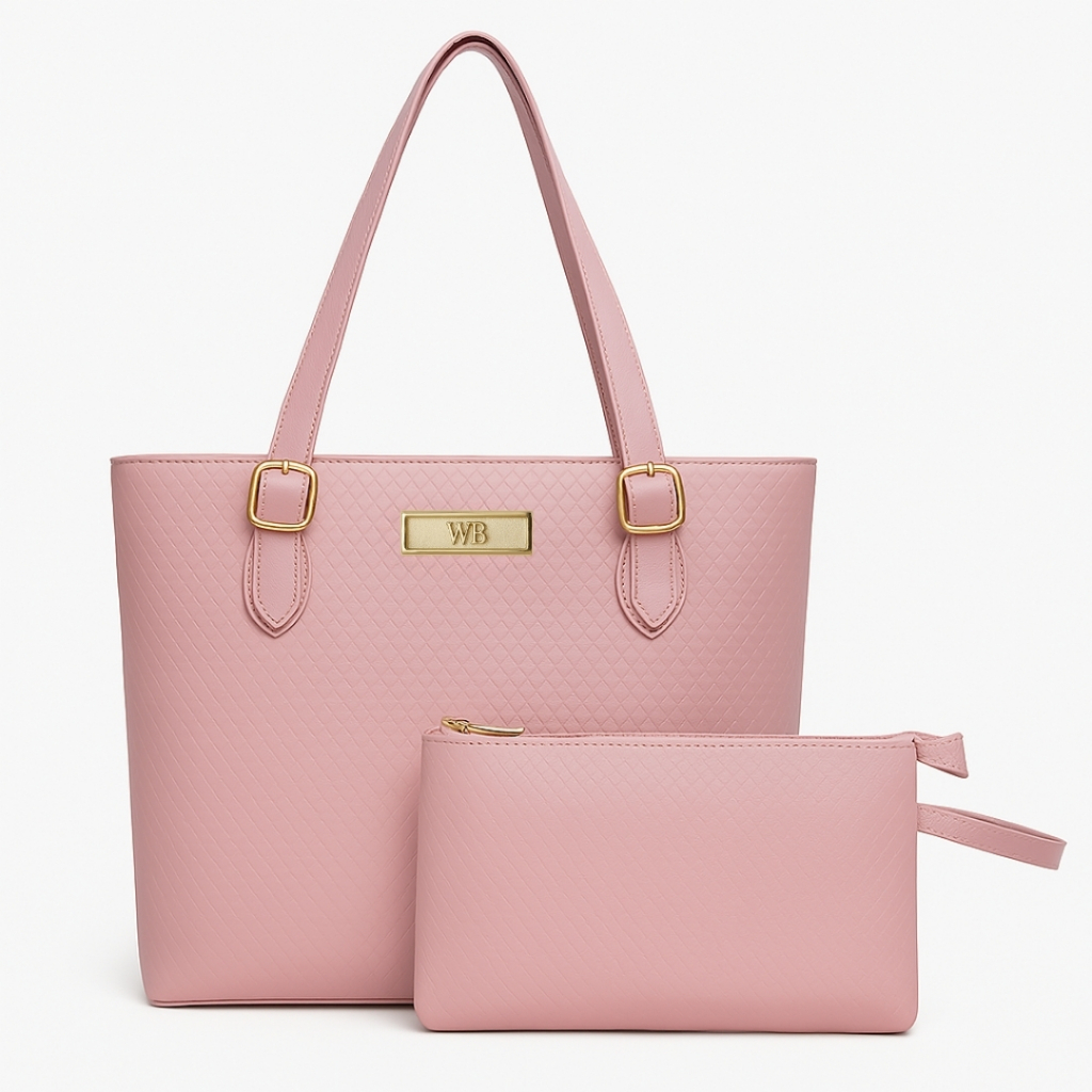 Bolsa Shopping Texturada Com Alça De Ombro Grande Espaço Interno E Nécessaire Willibags