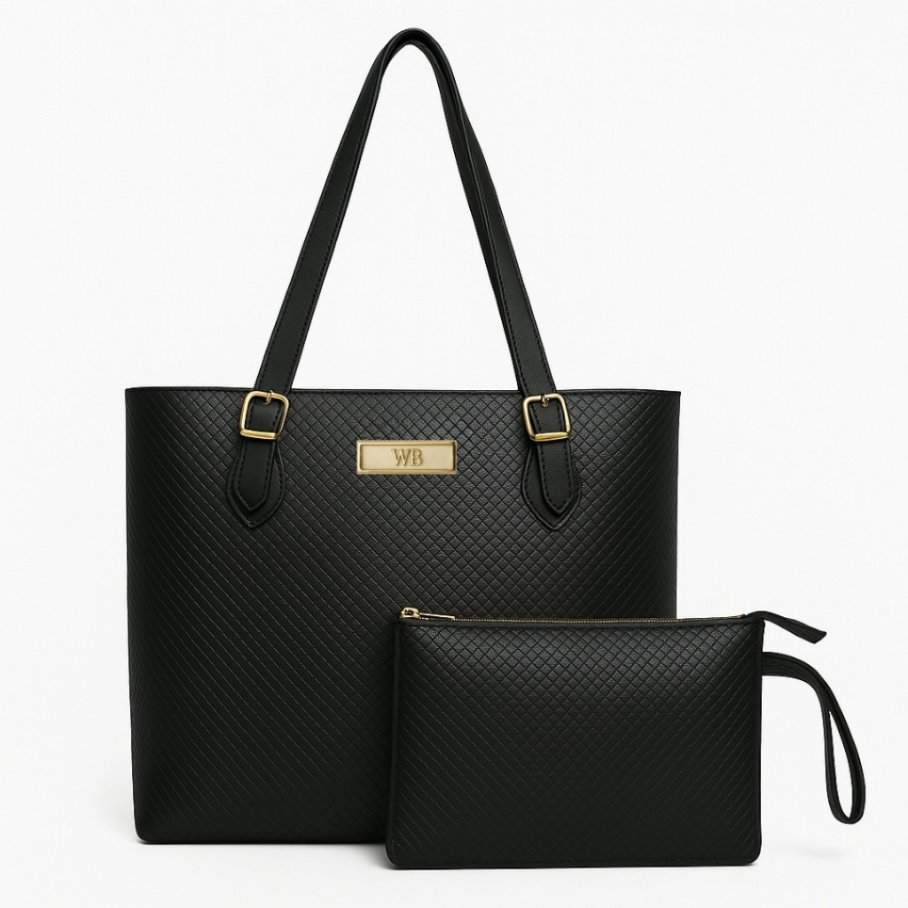 Bolsa Shopping Texturada Com Alça De Ombro Grande Espaço Interno E Nécessaire Willibags