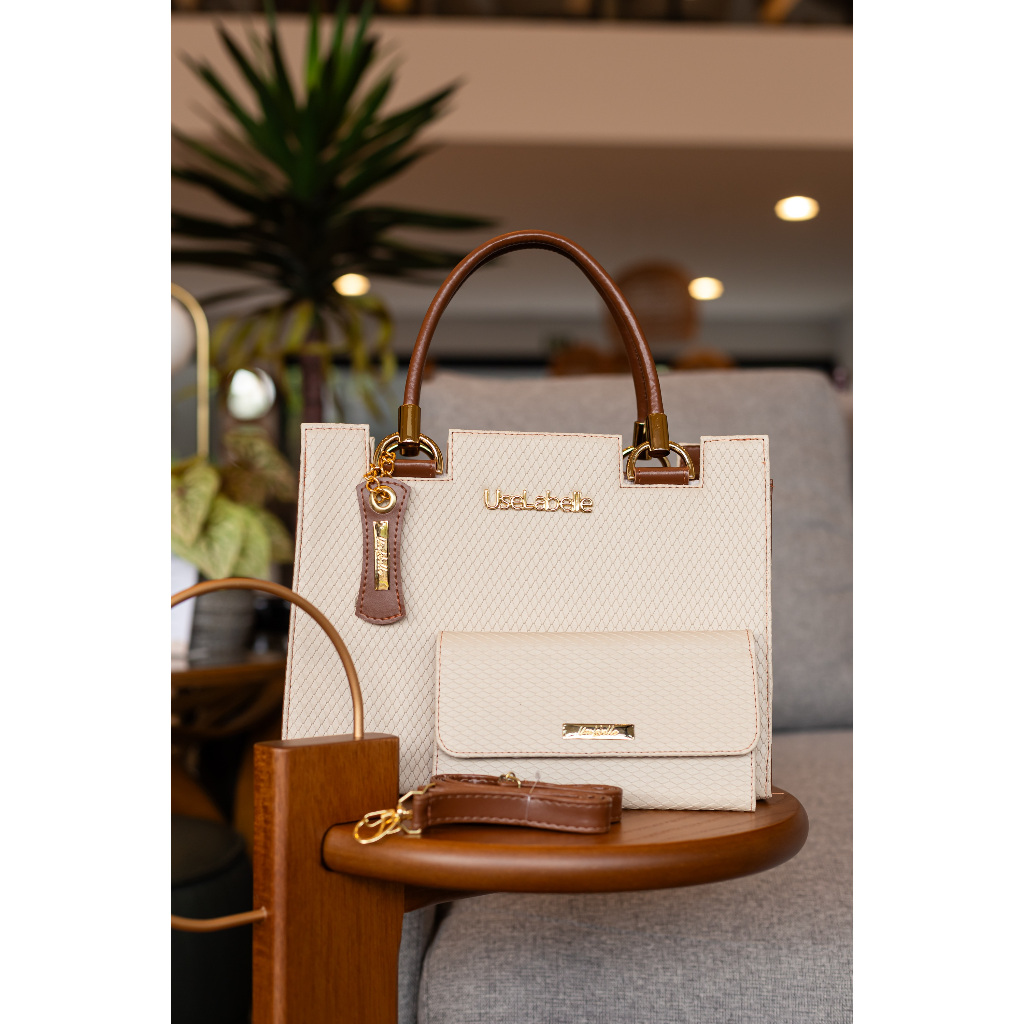 Promoção Kit 3 Bolsa Feminina Grande + Carteira + Alça Transversal 70%OFF Relâmpago