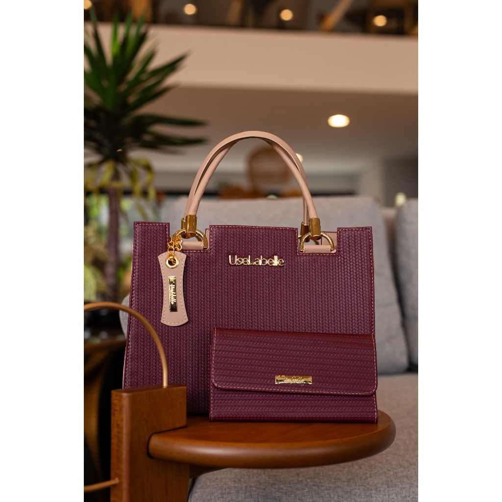 Promoção Kit 3 Bolsa Feminina Grande + Carteira + Alça Transversal 70%OFF Relâmpago