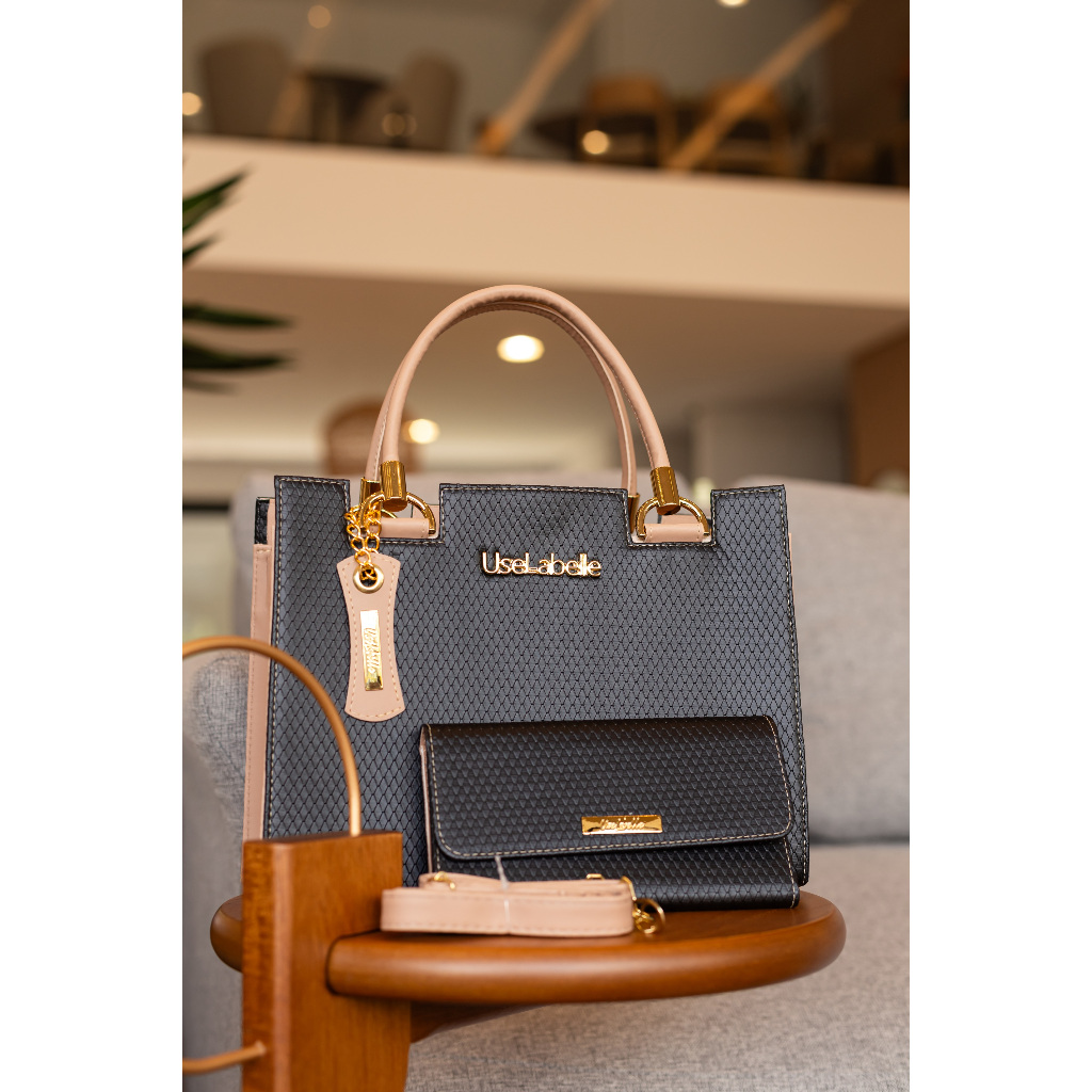 Promoção Kit 3 Bolsa Feminina Grande + Carteira + Alça Transversal 70%OFF Relâmpago