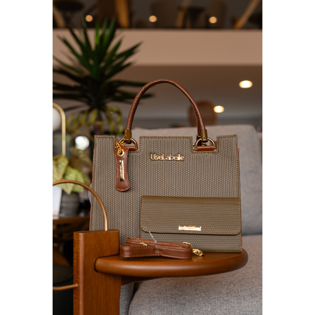 Promoção Kit 3 Bolsa Feminina Grande + Carteira + Alça Transversal 70%OFF Relâmpago