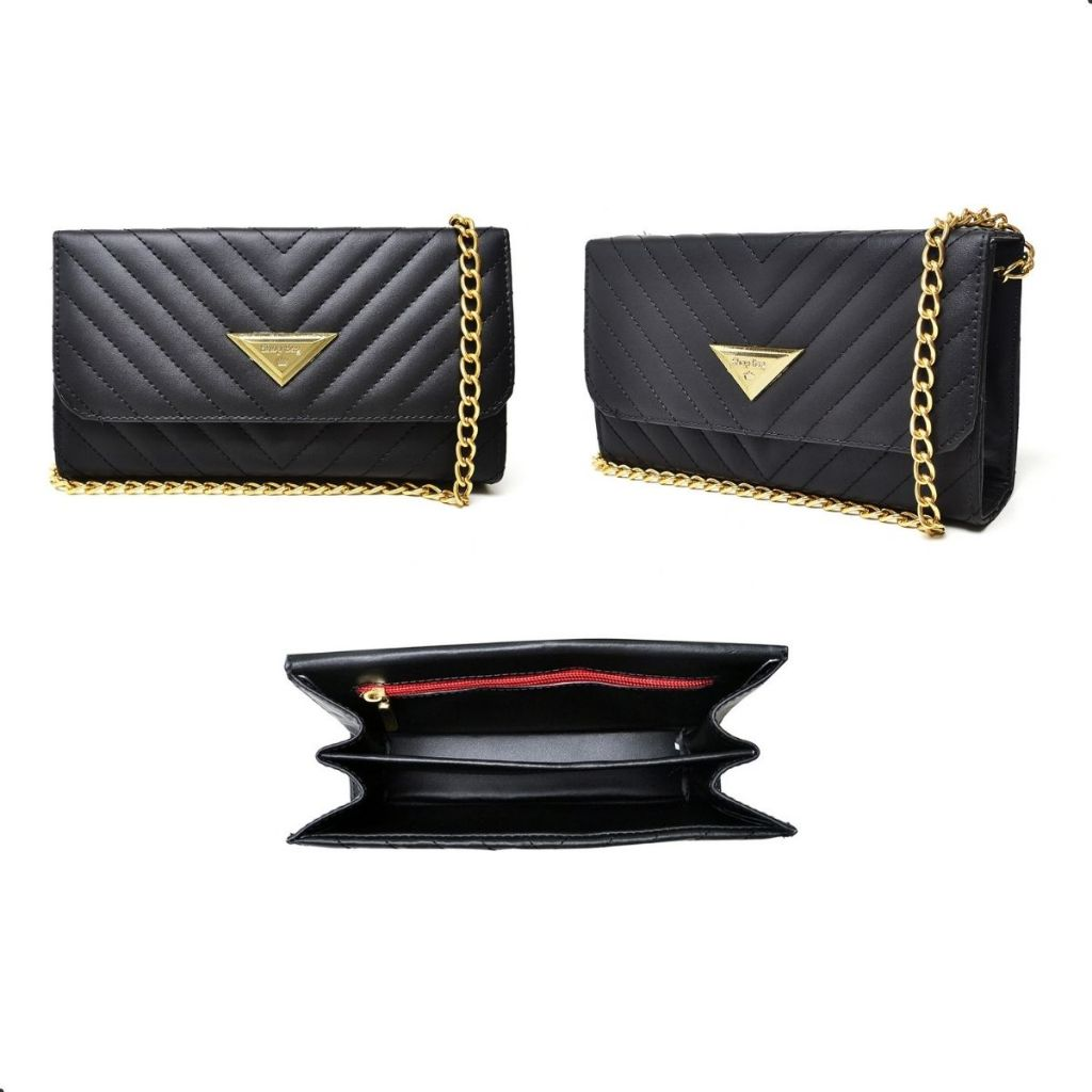 Bolsa Feminina Pequena Corrente Dourada Balada Festa Elegante