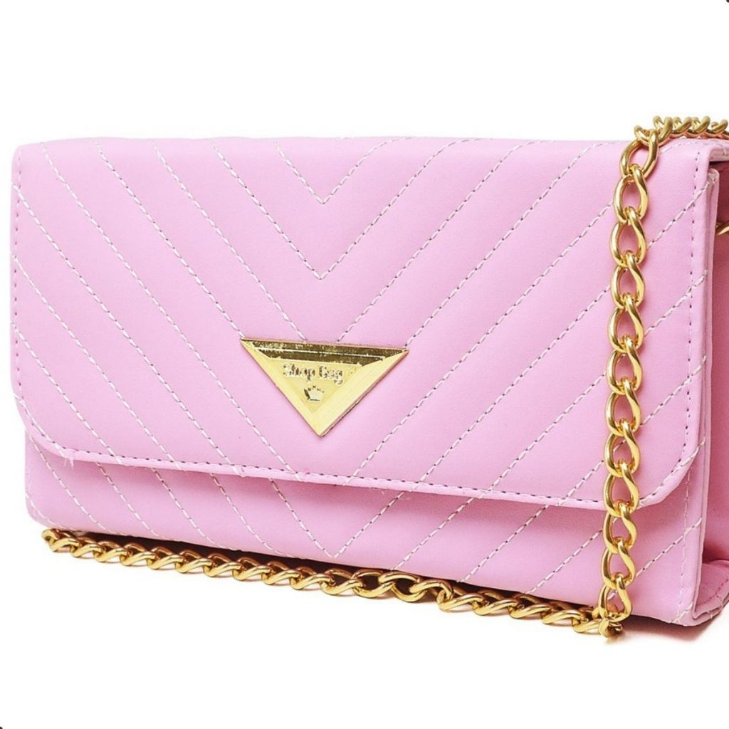 Bolsa Feminina Pequena Corrente Dourada Balada Festa Elegante