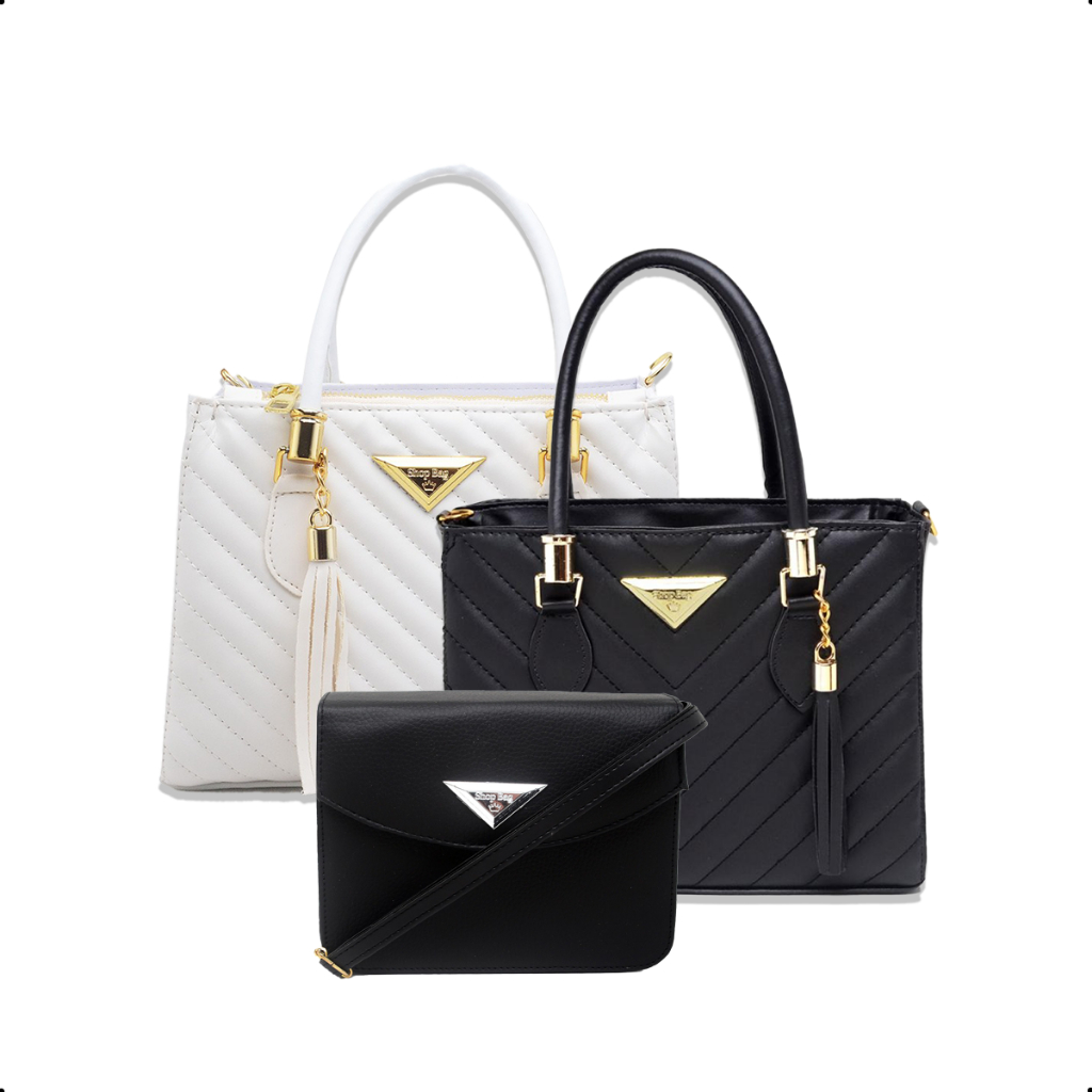 Kit 2 Bolsas Feminina Média E 1 Bolsa Pequena Shopbag