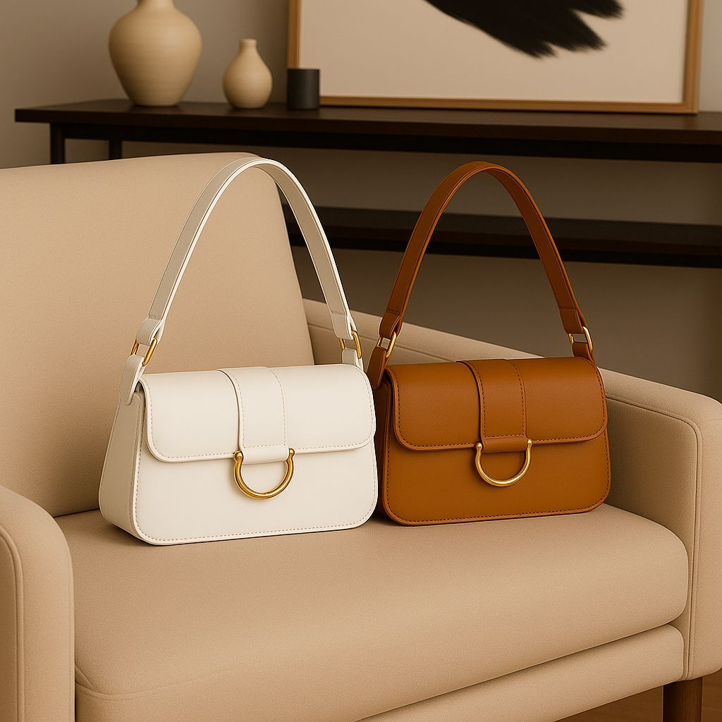 Kit Bolsa Feminina 2 peças Lançamento Nova Tendencia Elegante Alça Transversal Mega Oferta