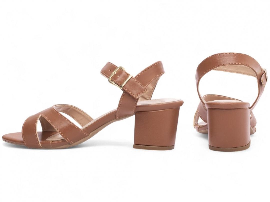 Sandália Salto Grosso Napa Fivela Ajustável desconto de outono - carminito