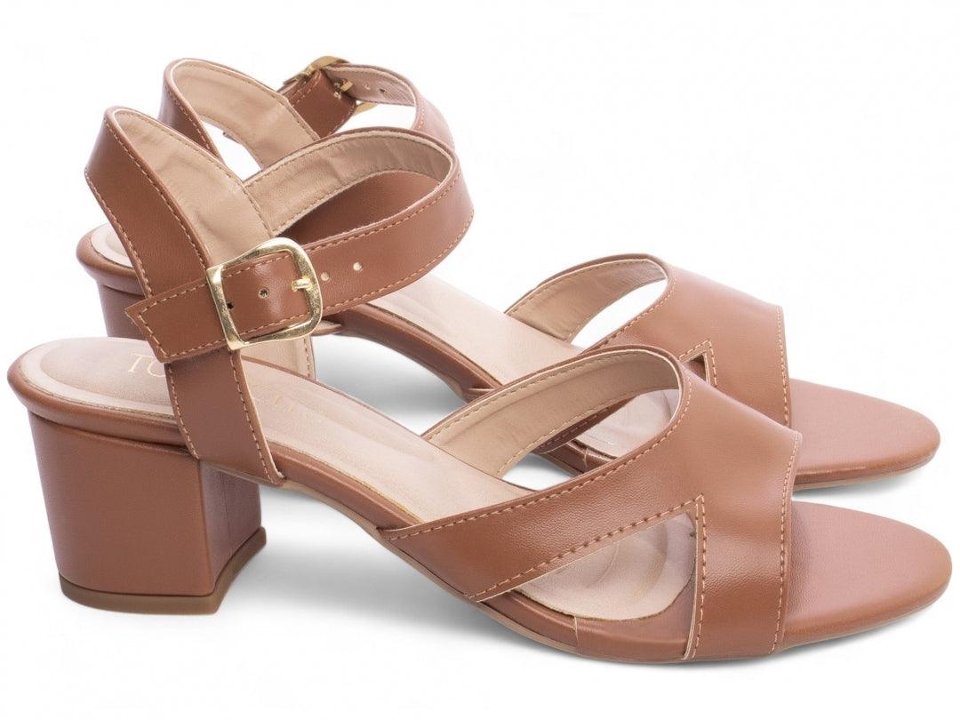 Sandália Salto Grosso Napa Fivela Ajustável desconto de outono - carminito