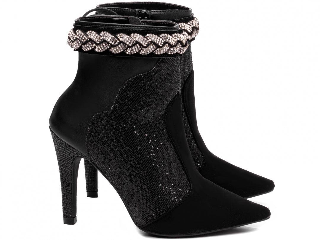 Bota Bico Fino com Pulseira Removível em Strass - #carminito#