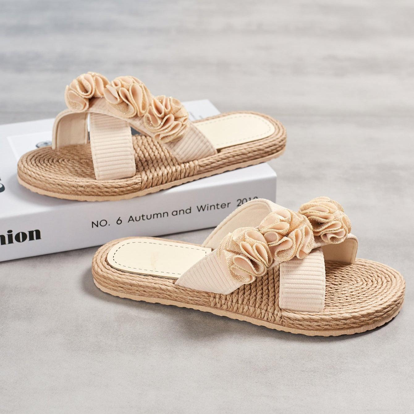 Sandália Rasteira Palha Cruzada Boho Verão - #carminito#