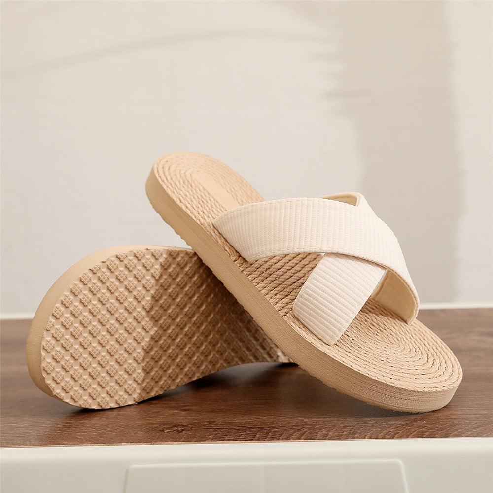 Sandália Rasteira Palha Cruzada Boho Verão - #carminito#