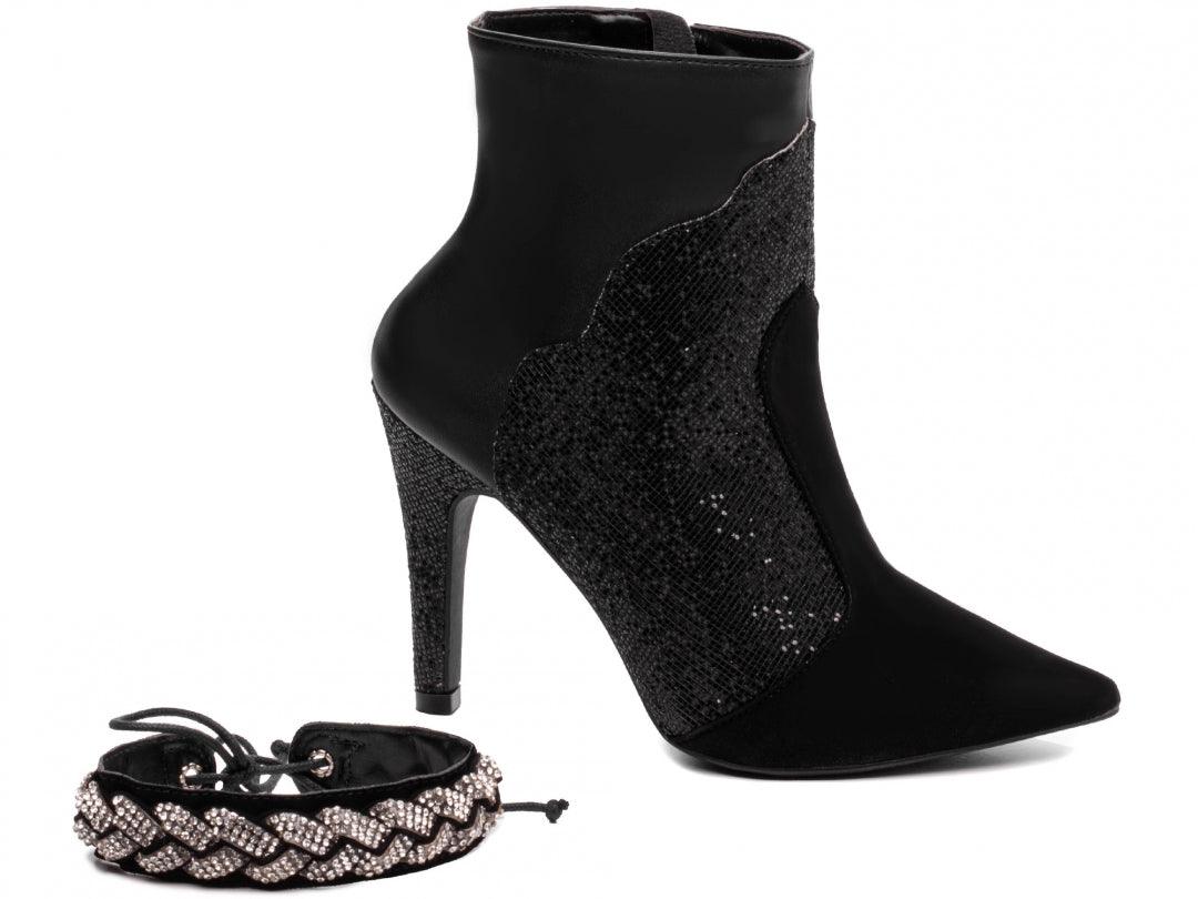 Bota Bico Fino com Pulseira Removível em Strass - #carminito#