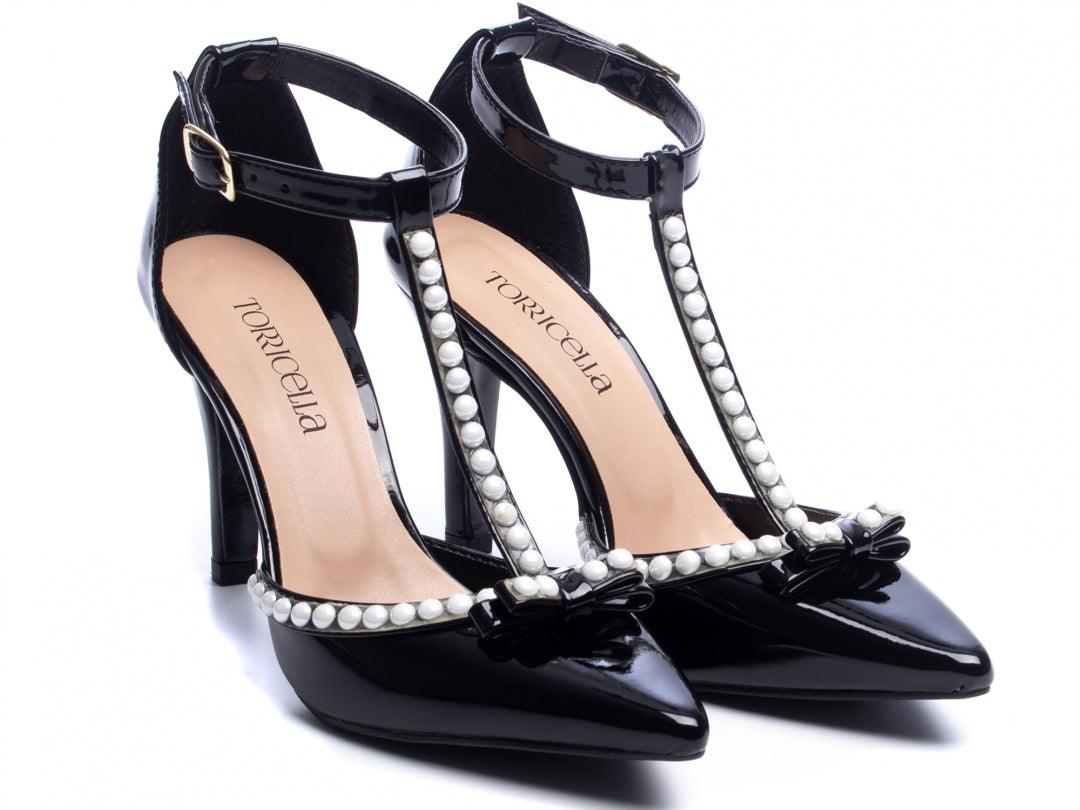 Scarpin Verniz Preto Pérolada - #carminito#