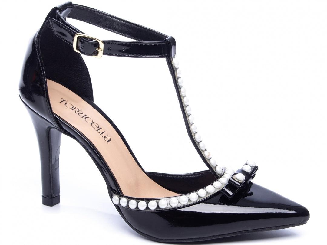 Scarpin Verniz Preto Pérolada - #carminito#