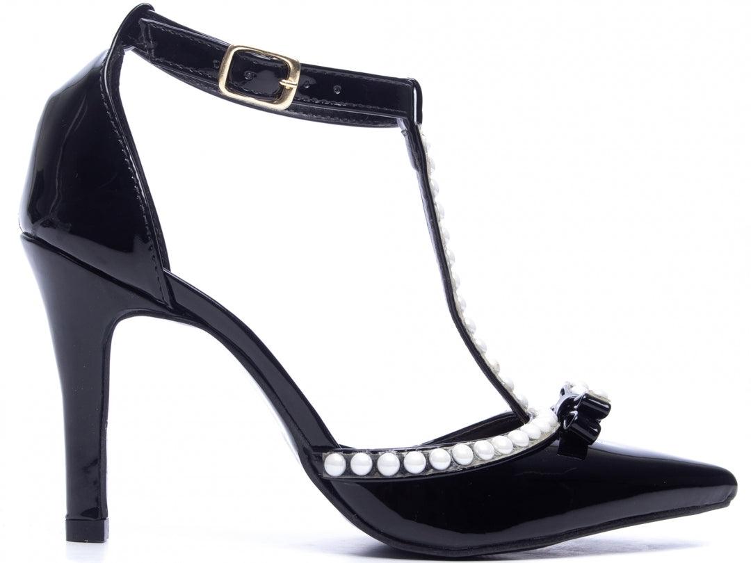 Scarpin Verniz Preto Pérolada - #carminito#