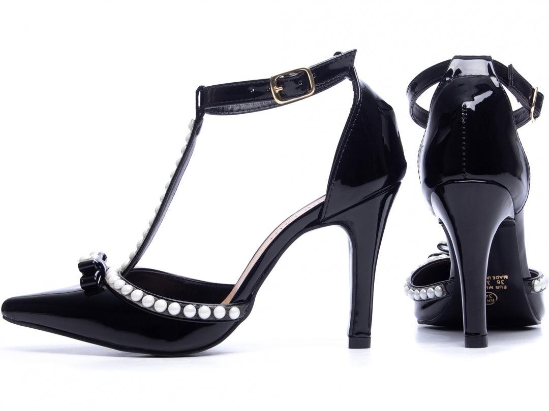Scarpin Verniz Preto Pérolada - #carminito#