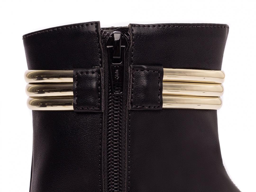 Bota Negra Bico Fino Salto 12 Cano Médio - #carminito#