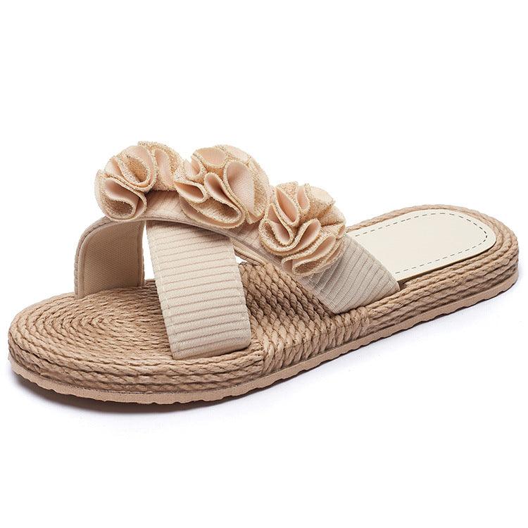 Sandália Rasteira Palha Cruzada Boho Verão - #carminito#