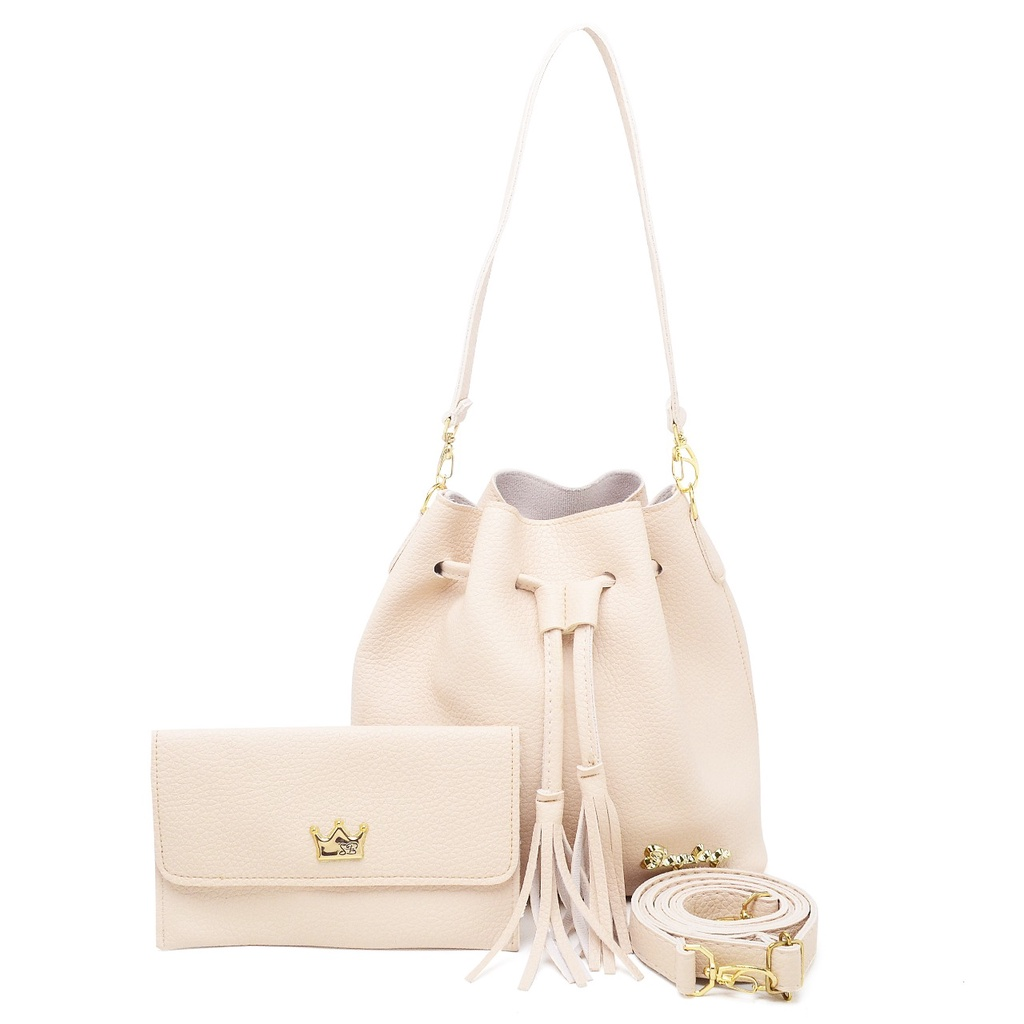 Kit Bolsa e Carteira Feminina Shopbag Saco Egito Lançamento