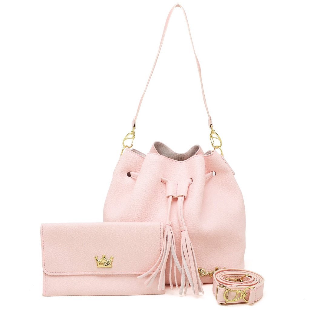 Kit Bolsa e Carteira Feminina Shopbag Saco Egito Lançamento