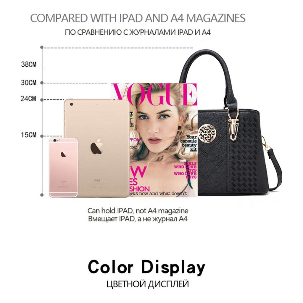 Nova Bolsa Feminina De Luxo Grande Capacidade Couro Ombro Crossbody Saco