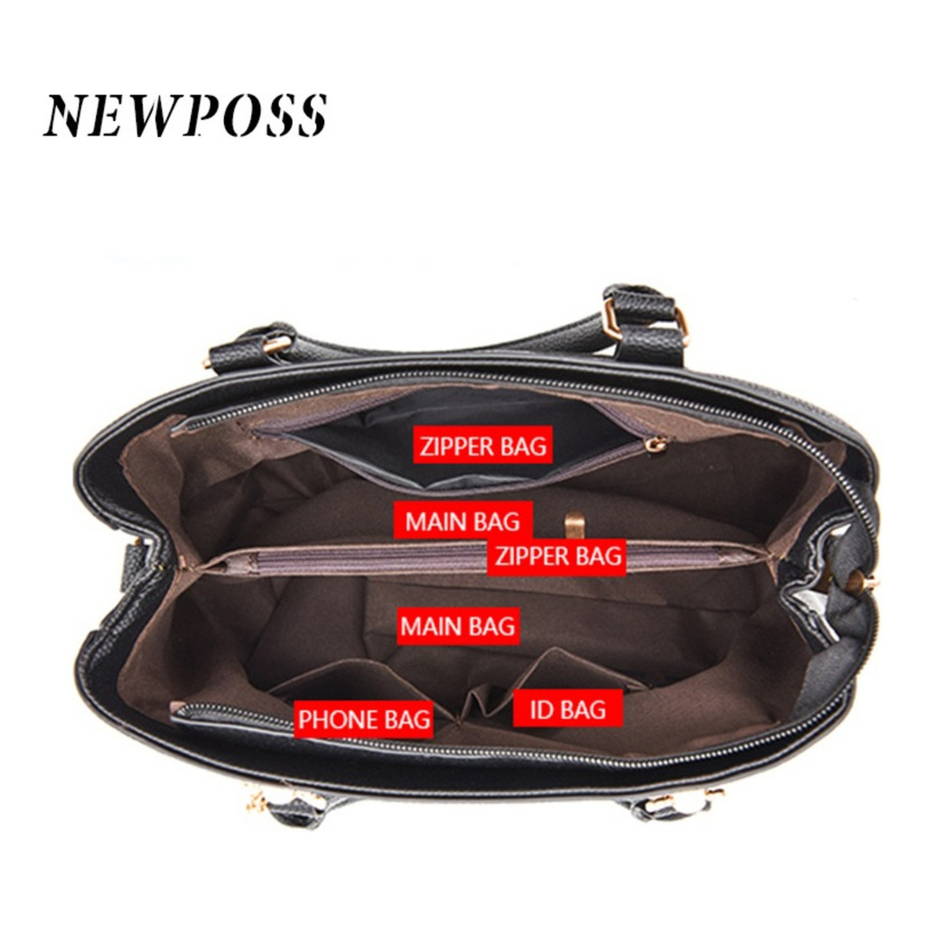 Nova Bolsa Feminina De Luxo Grande Capacidade Couro Ombro Crossbody Saco