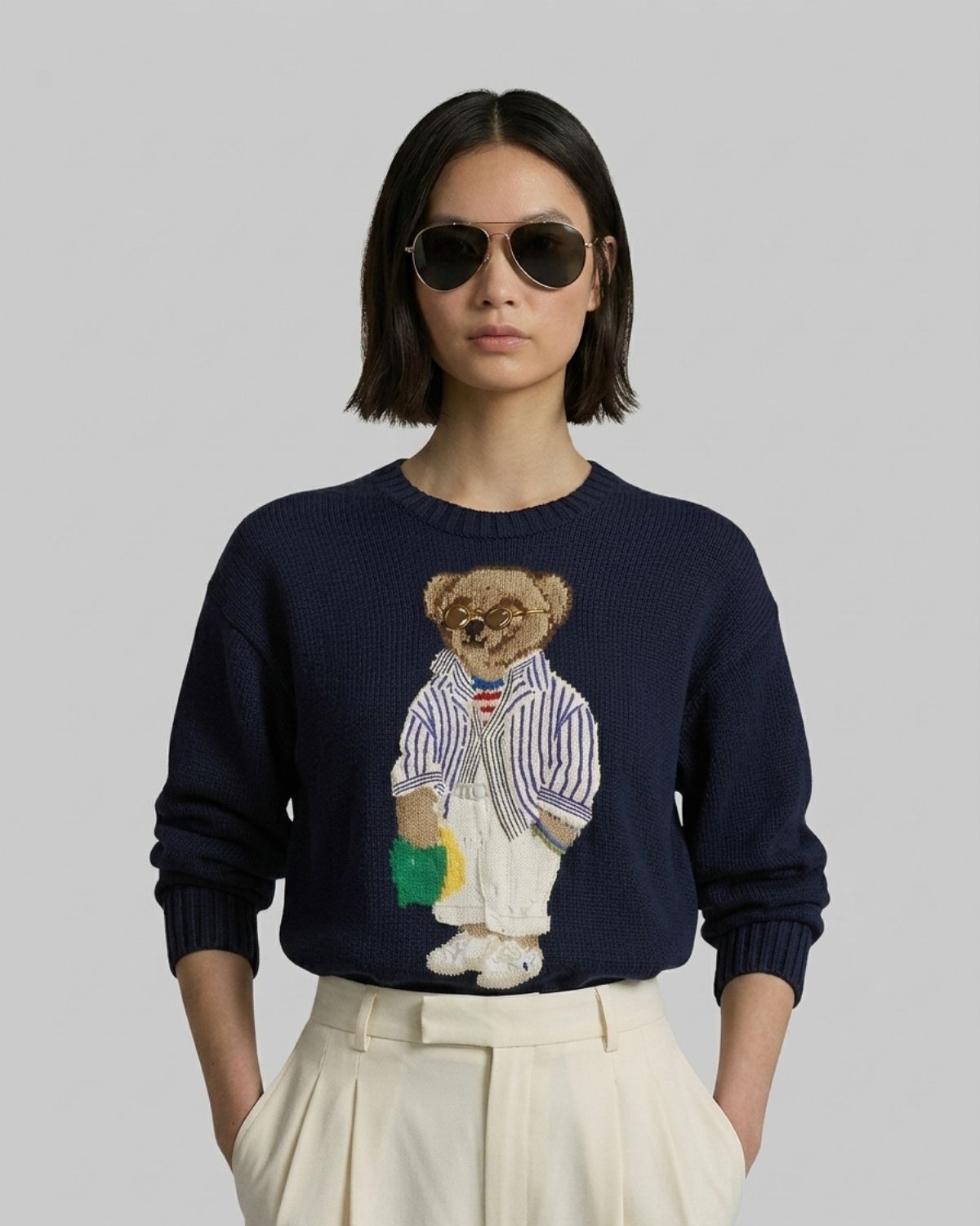 Suéter Bear Gola Redonda Casual